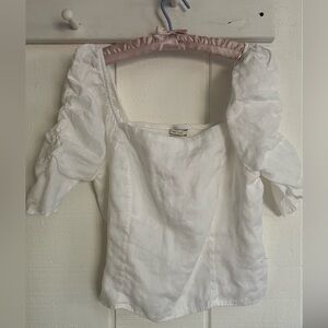 Rachel Zoe White Puff Sleeve Blouse XL